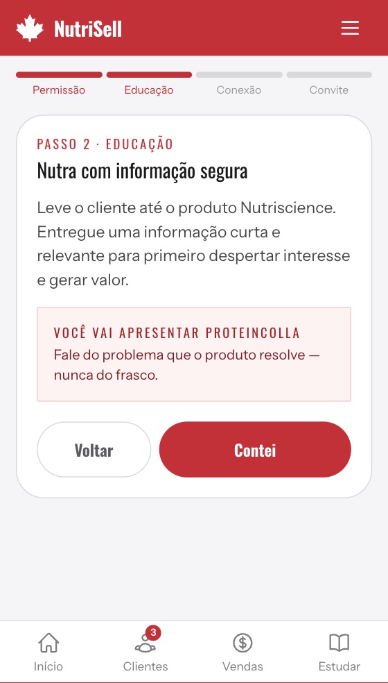 Passo 2 do roteiro NutriConecta: compartilhar uma curiosidade de saúde real.